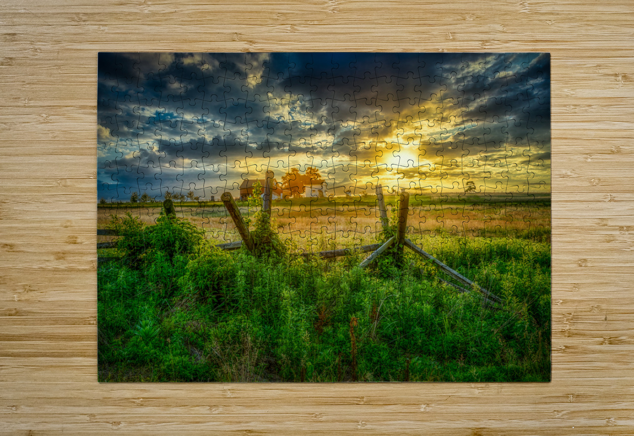 Fenceline sunset Dream World Images Puzzle printing