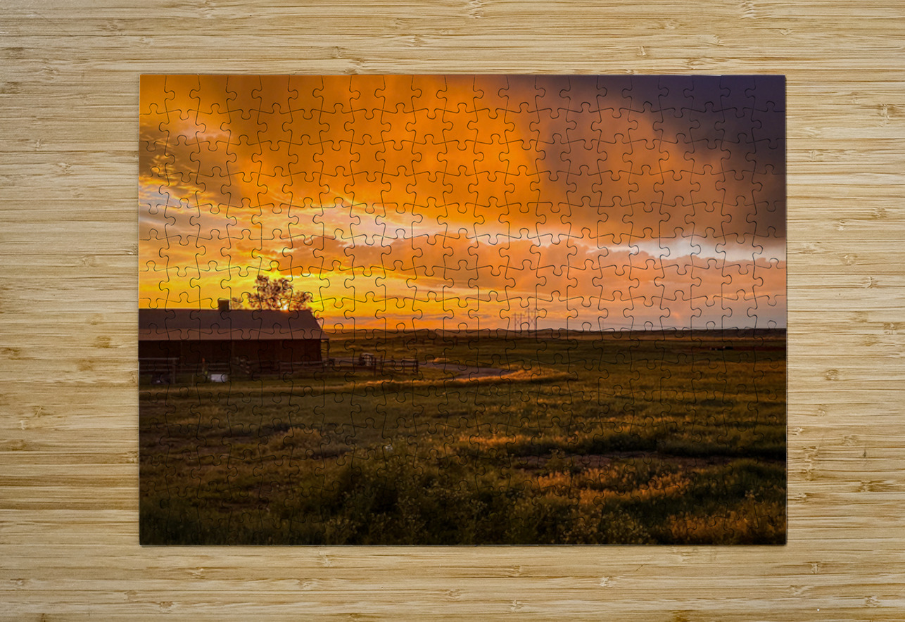 Montanas Fiery Farewell Dream World Images Puzzle printing