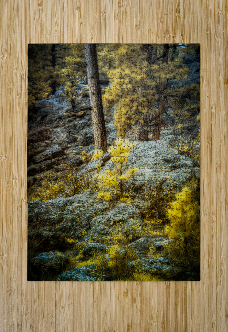 Solitude Amidst Serenity: The Lone Pine Tree by the Lake Dream World Images Puzzle printing