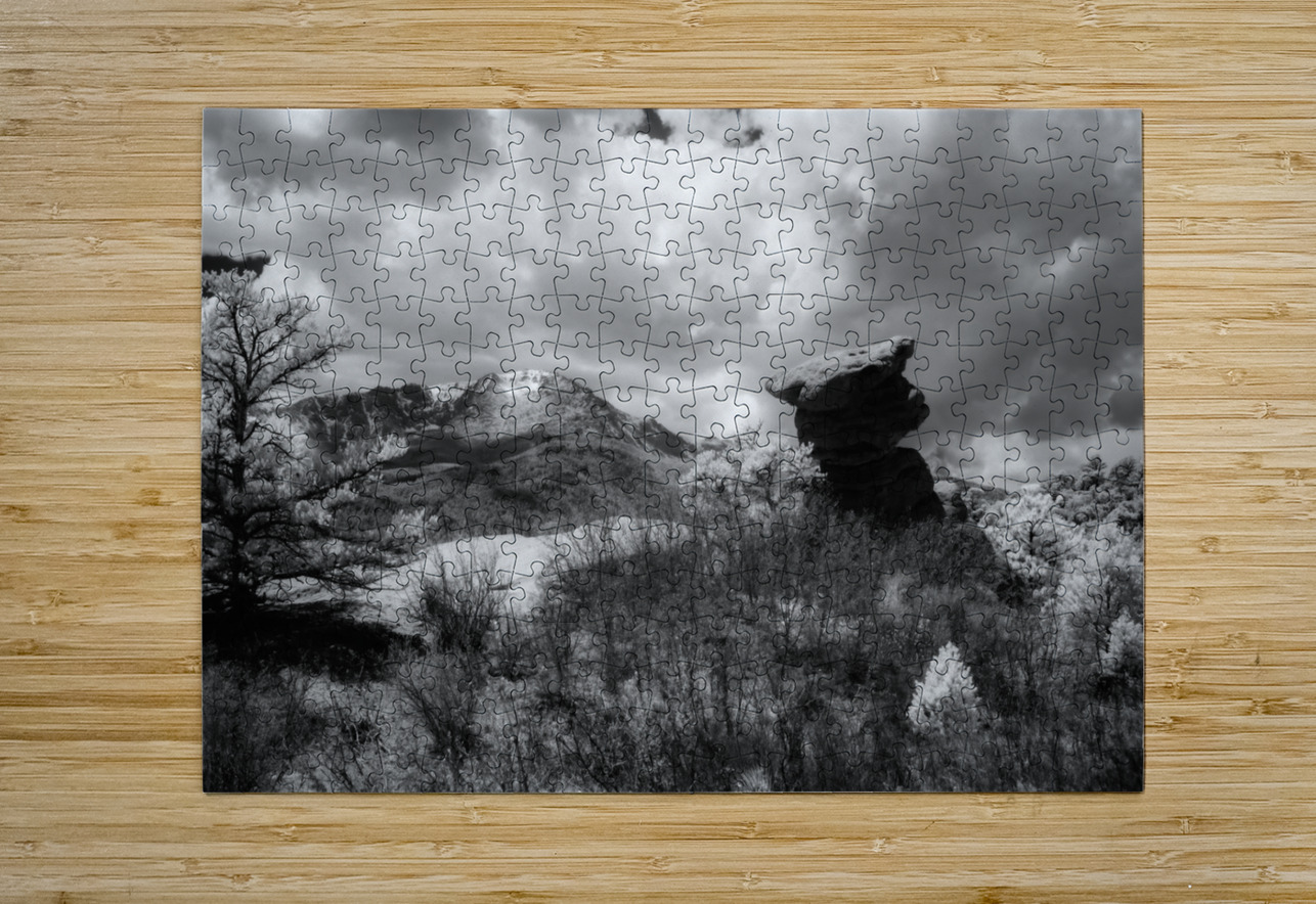 Monochromatic Majesty: A Dual Journey through the Garden of the Gods Dream World Images Puzzle printing