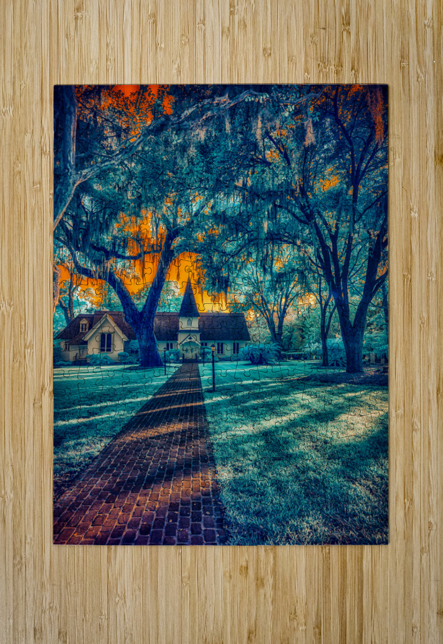 Spiritual Splendor: Blue Church Dream World Images Puzzle printing