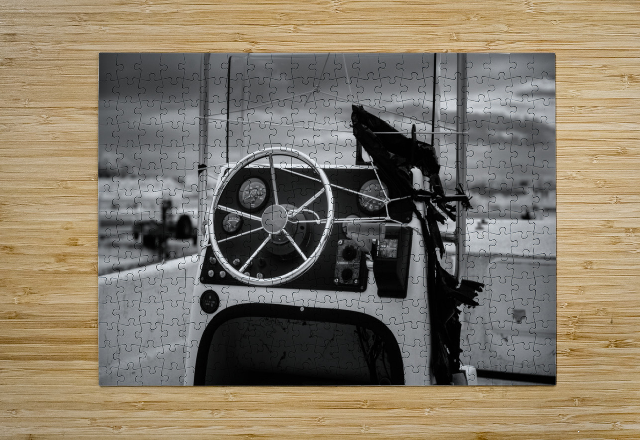 Detailing the Deck: Black & White Boat Beauty Dream World Images Puzzle printing