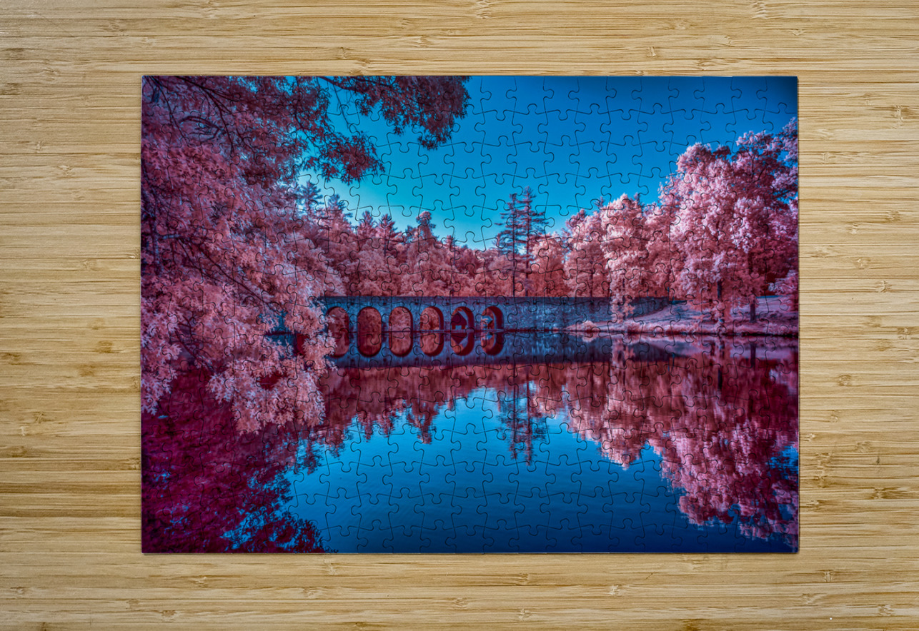 Infrared Oasis: Pink Arches Dream World Images Puzzle printing