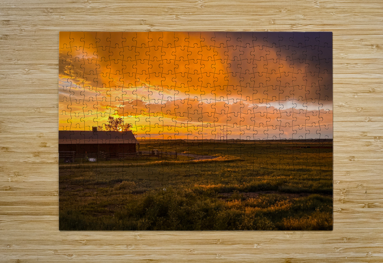 Montanas Fiery Farewell Dream World Images Puzzle printing