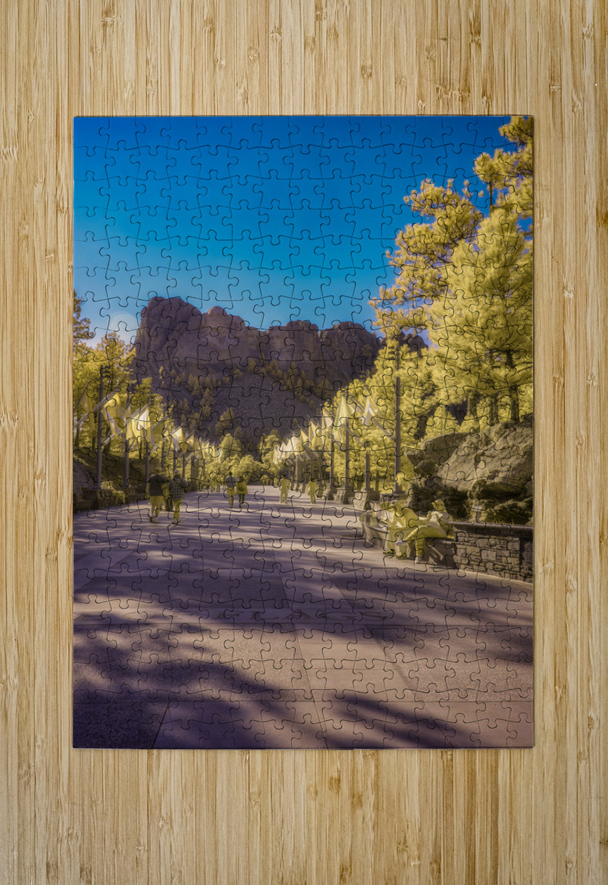 State Flags Row: Infrared Gaze at Mount Rushmore Dream World Images Puzzle printing