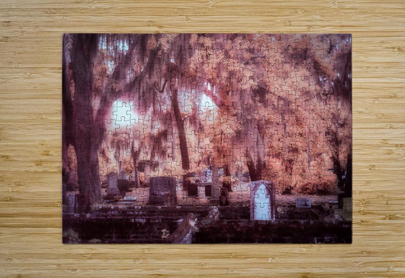 Springtime Serenity: A Moody Sunset at Oak Grove Cemetery Dream World Images Puzzle printing