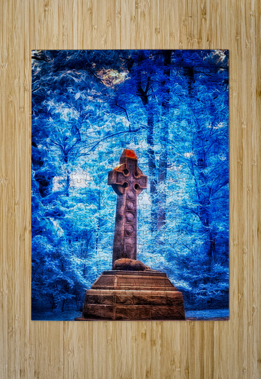 Enchanted Woods: Exploring the Mystical Blue Celtic Cross Dream World Images Puzzle printing