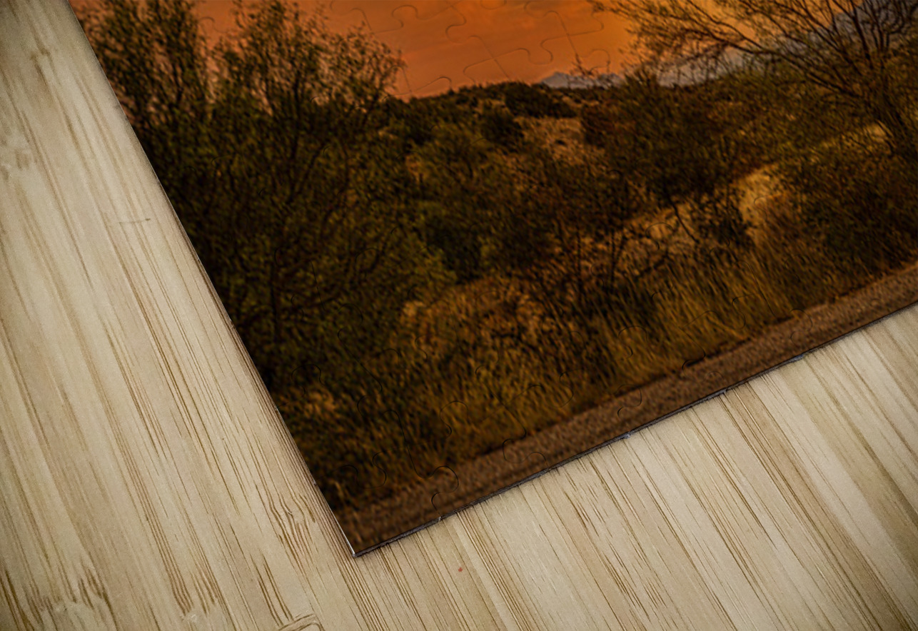 Burning Sky Over Silent Shadows Dream World Images Puzzle