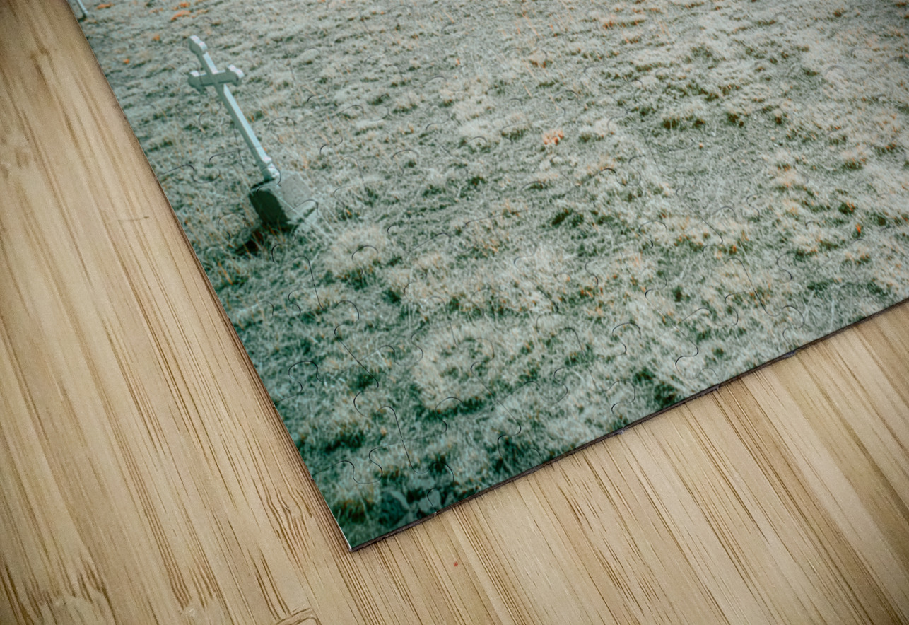 Gravestones Under a Fiery Canopy Dream World Images Puzzle