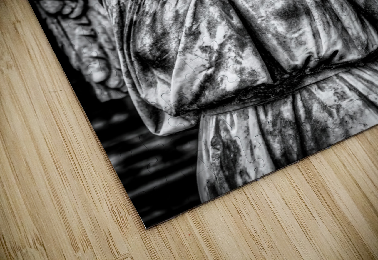 Silent Sorrow: Unveiling the Grieving Guardian at Oak Grove Cemetery Dream World Images Puzzle