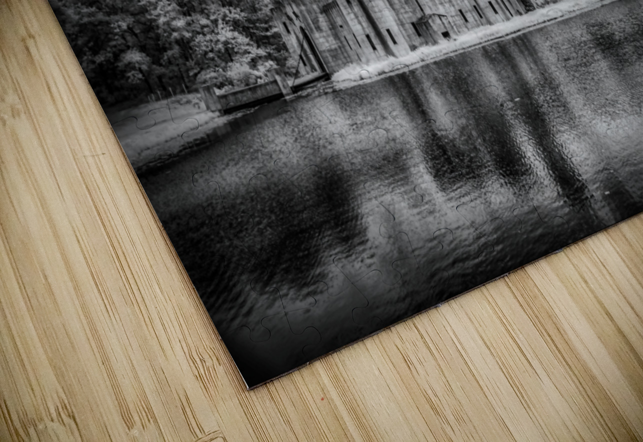 Silhouette of Time: Newmans Castle in Moody Monochrome Infrared Dream World Images Puzzle