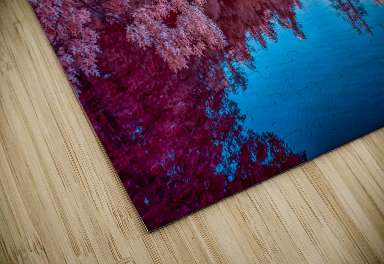 Infrared Oasis: Pink Arches Dream World Images Puzzle