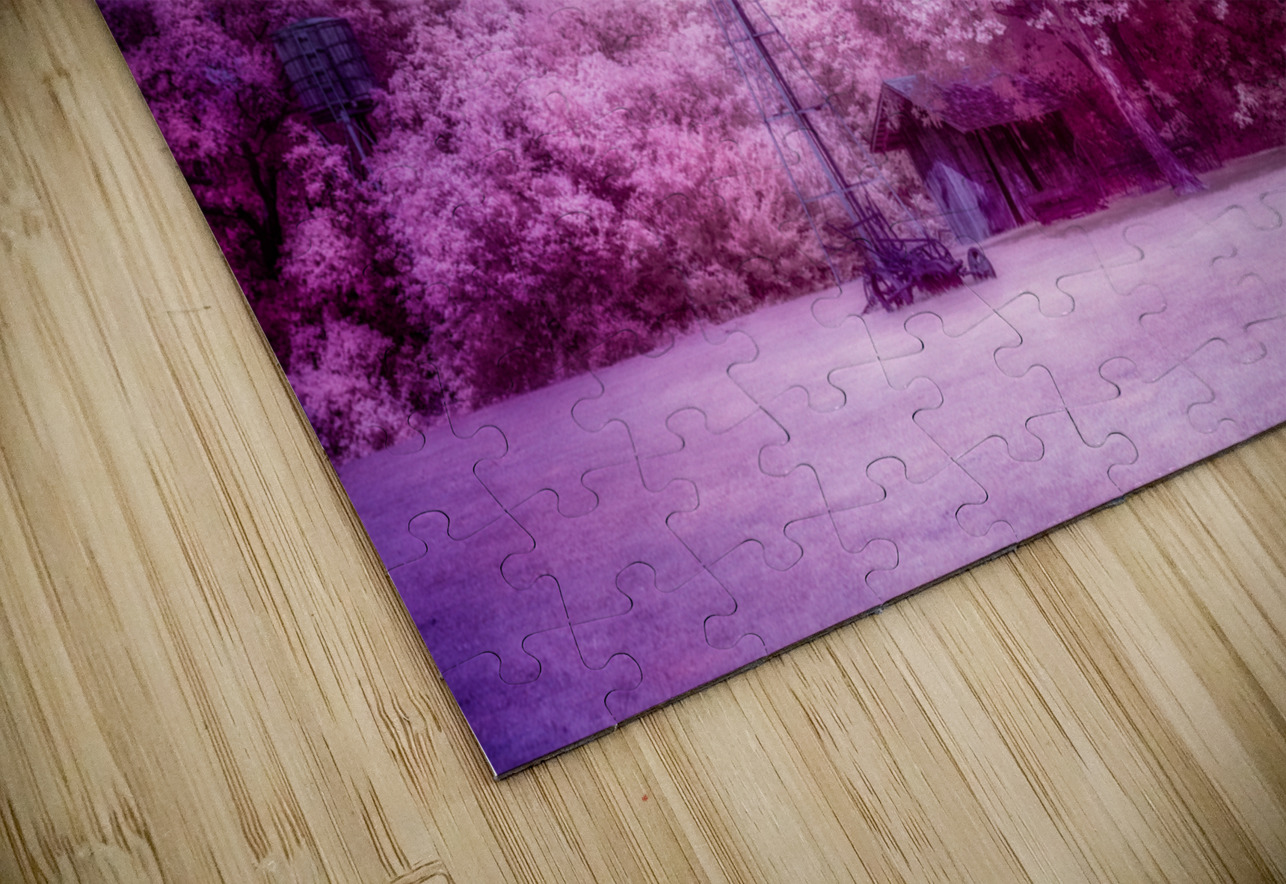 Windmill Wonders: Rustic Pink Charm Dream World Images Puzzle