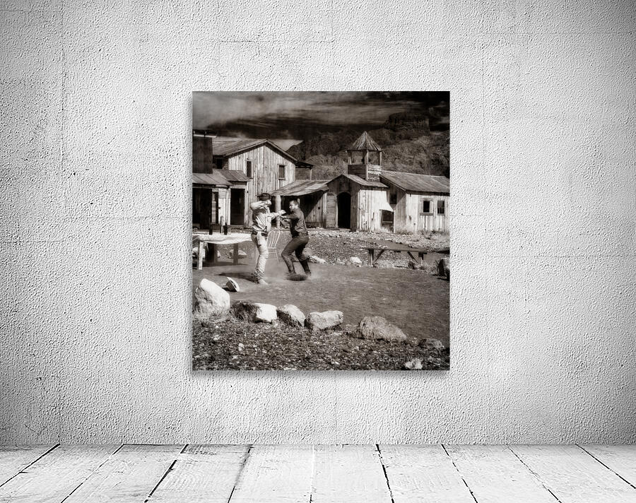 Dust Driven Duel in Old Western Streets Wall Preview