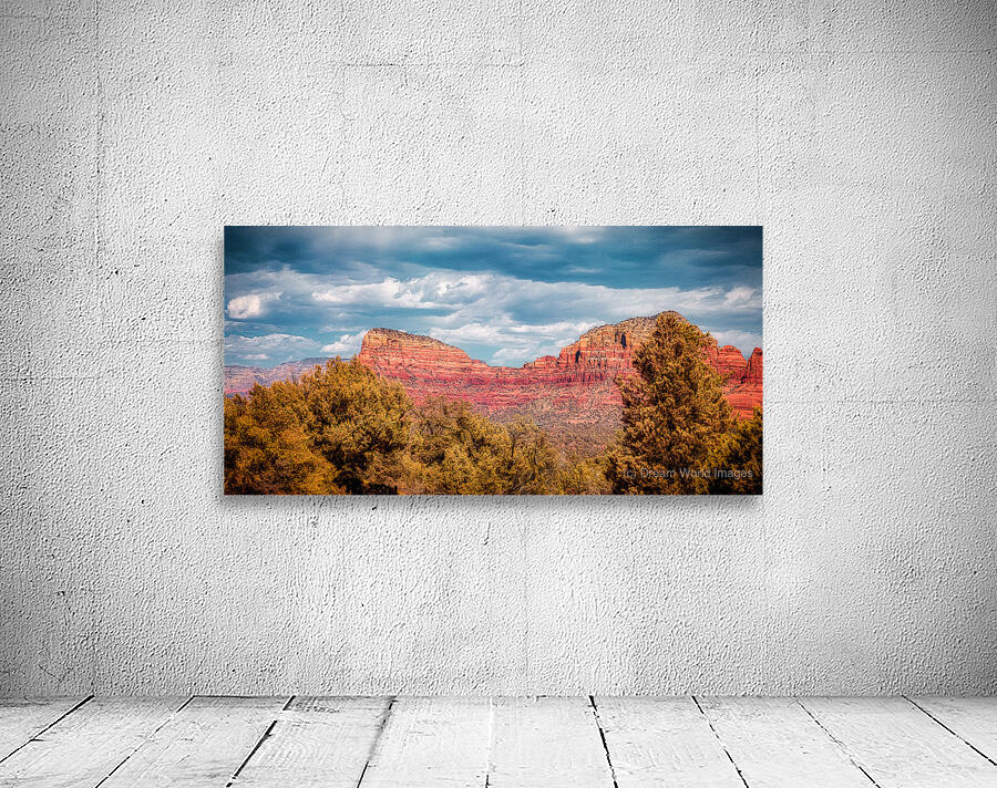 Crimson Landscapes Under Spirited Skies  Wall Preview