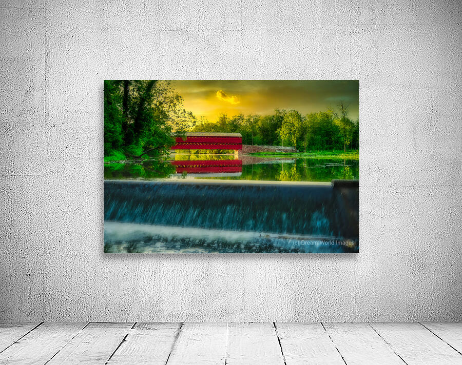Tranquil Reflections: A Captivating Sunset at Sachs Bridge Wall Preview