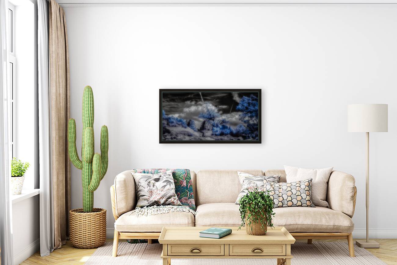 Desert Mosaic in Vivid Blues Reproduction