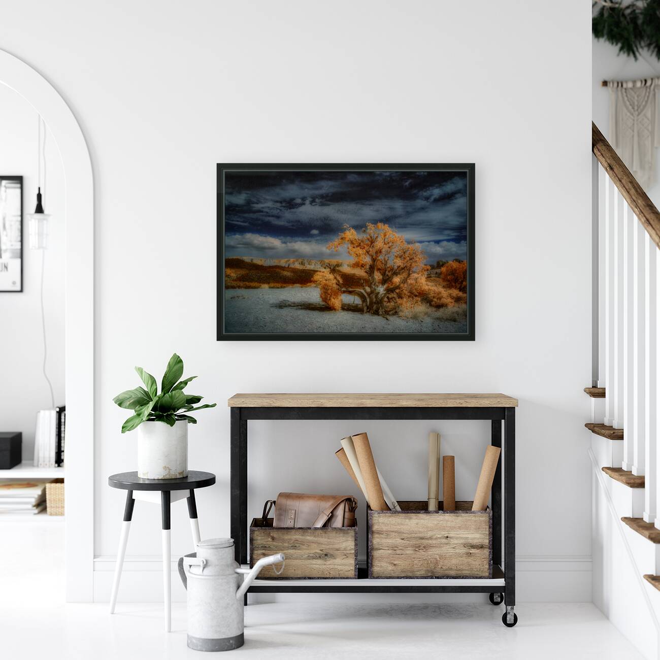 Burnt Tree Symphony in Storm Tinged Skies Reproduction