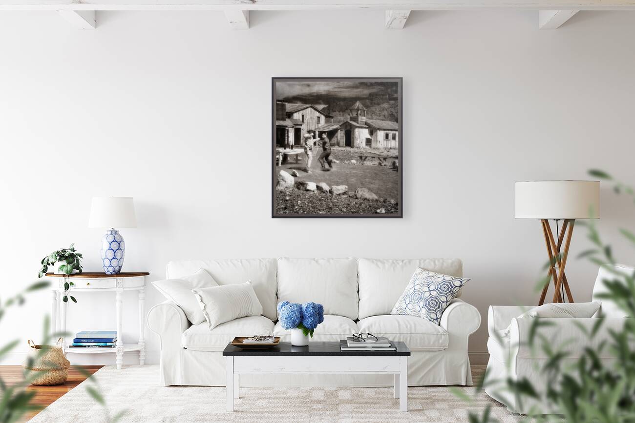 Dust Driven Duel in Old Western Streets Reproduction