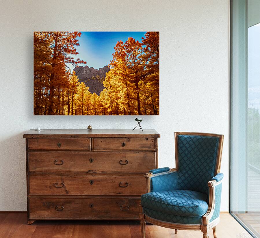 Mount Rushmore Yellow Glow: Infrared Beauty Amidst the Trees Reproduction