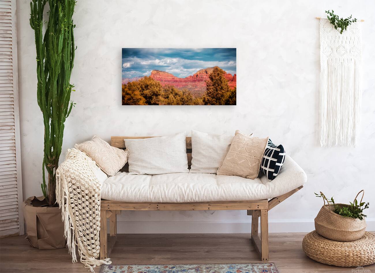 Crimson Landscapes Under Spirited Skies  Reproduction