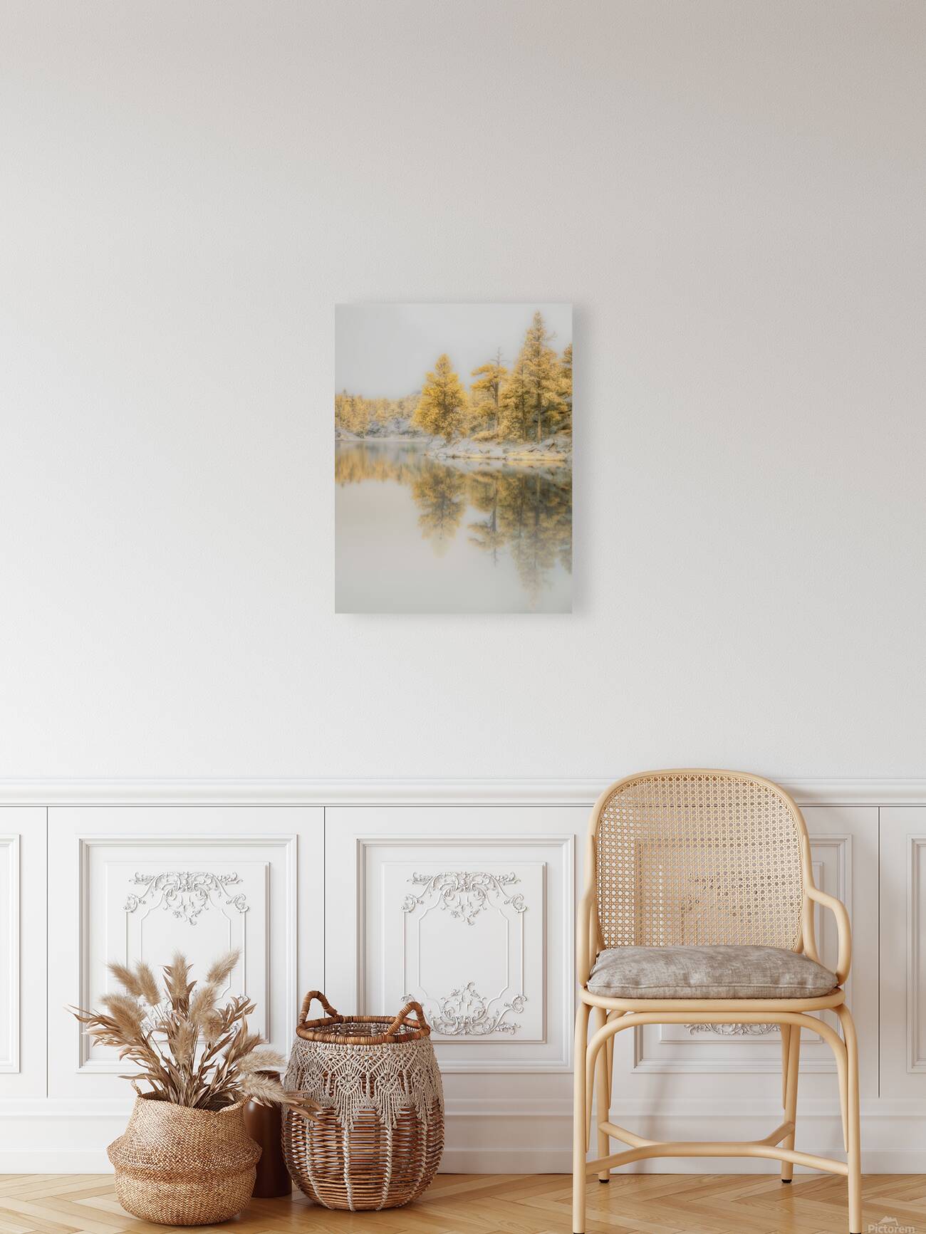 Lake Dreamscape: Misty Morning Serenity at Bismarck Lake Reproduction