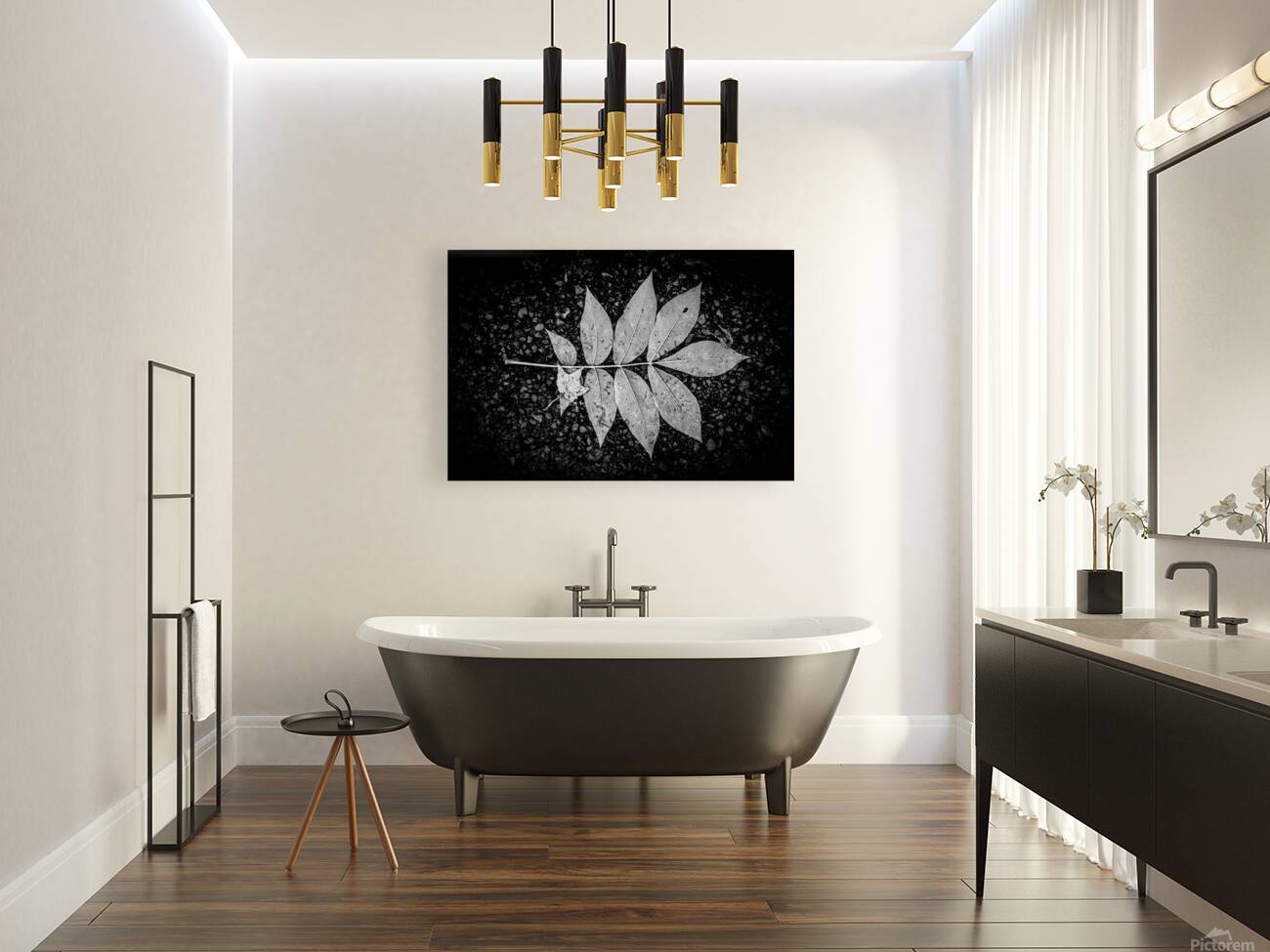 Autumns Solitude: Single Leaf Portrait Reproduction