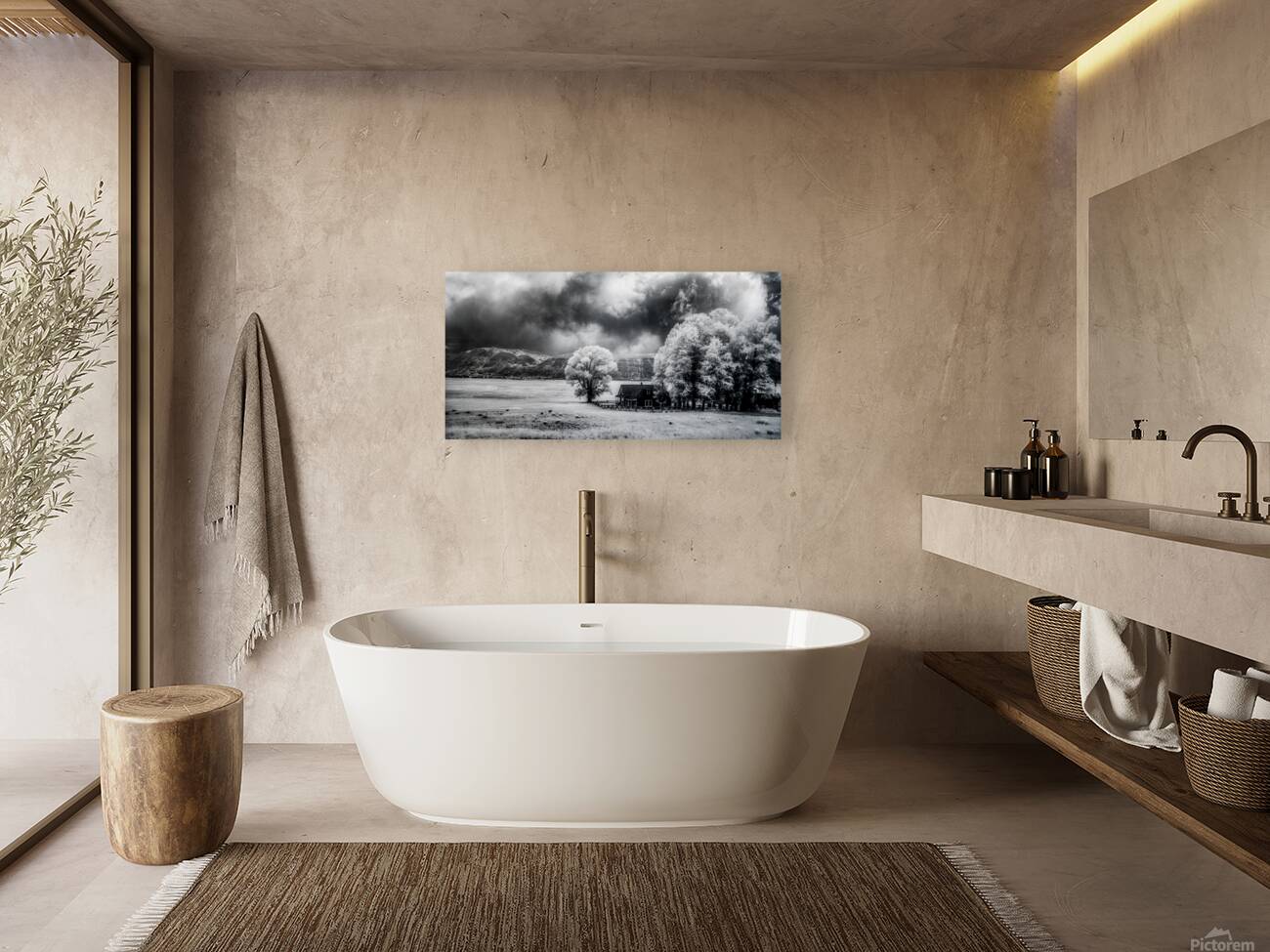 Miller Cabin Beneath the Gathering Sky Reproduction