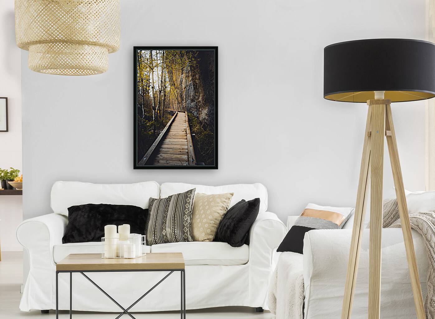 Wooden Trail Serenity: Capturing the Enchanting Rain-Kissed Moments at Sylvan Lake South Dakota Reproduction