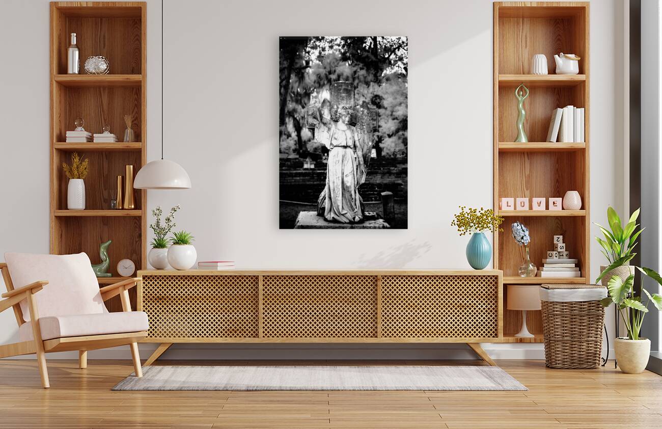 Guardian of Serenity: Unveiling Saint Marys Angel Light at Oak Grove Cemetery Reproduction