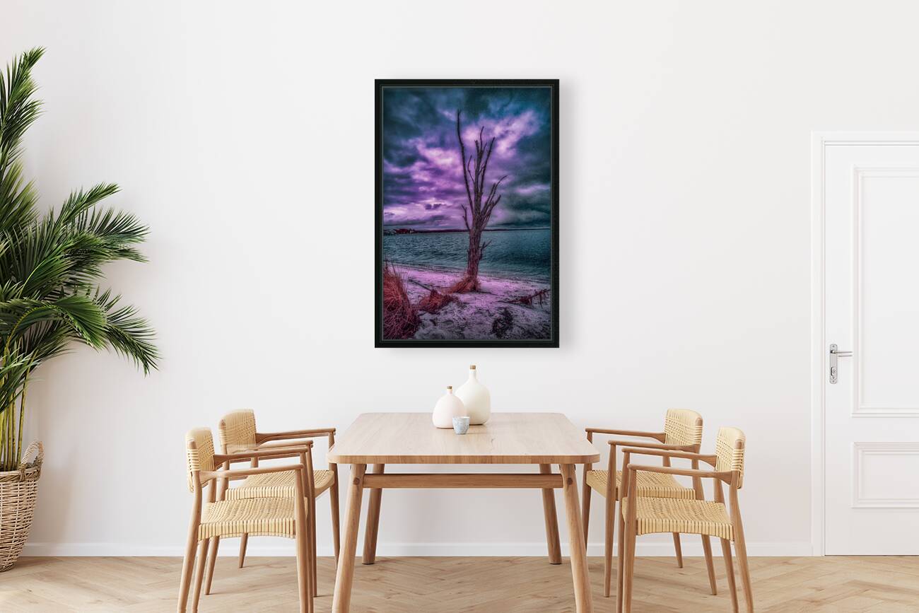 Mystical Resilience: Patuxent Rivers Purple Infrared Tree in a Storm Reproduction
