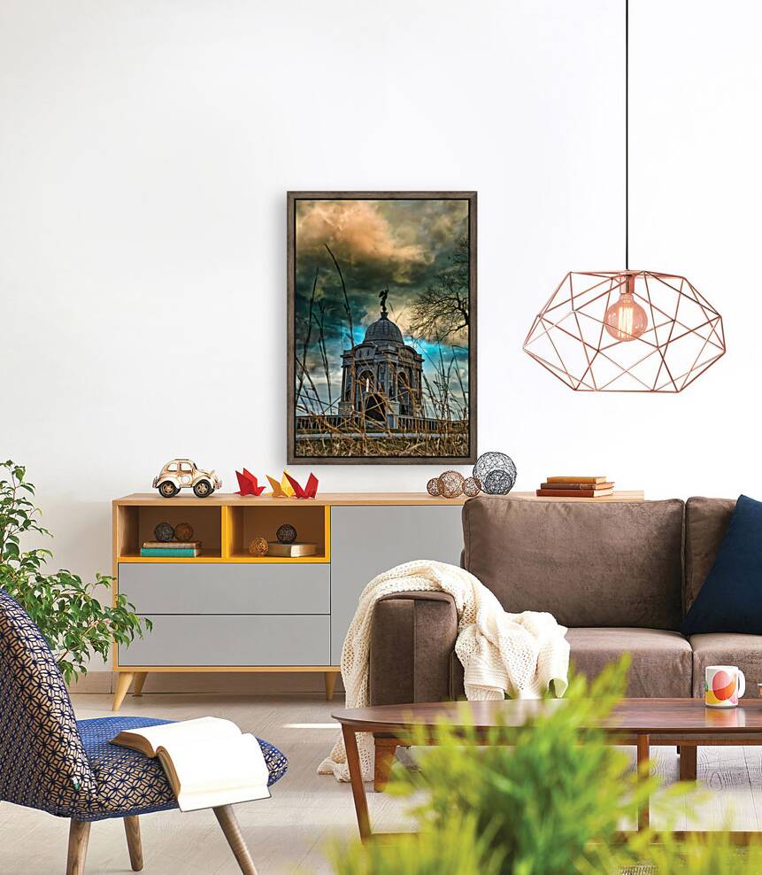 Storms of Remembrance: An Ominous Storm over the Pennsylvania Monument in Gettysburg Reproduction