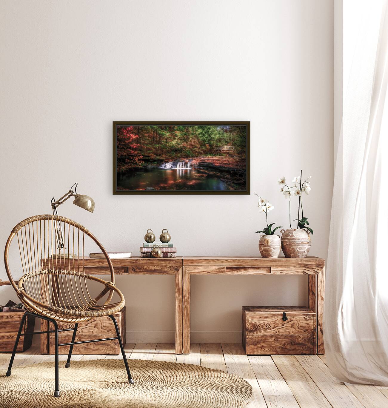 Autumn Symphony: A Serene Day at Ricketts Glen State Park Reproduction