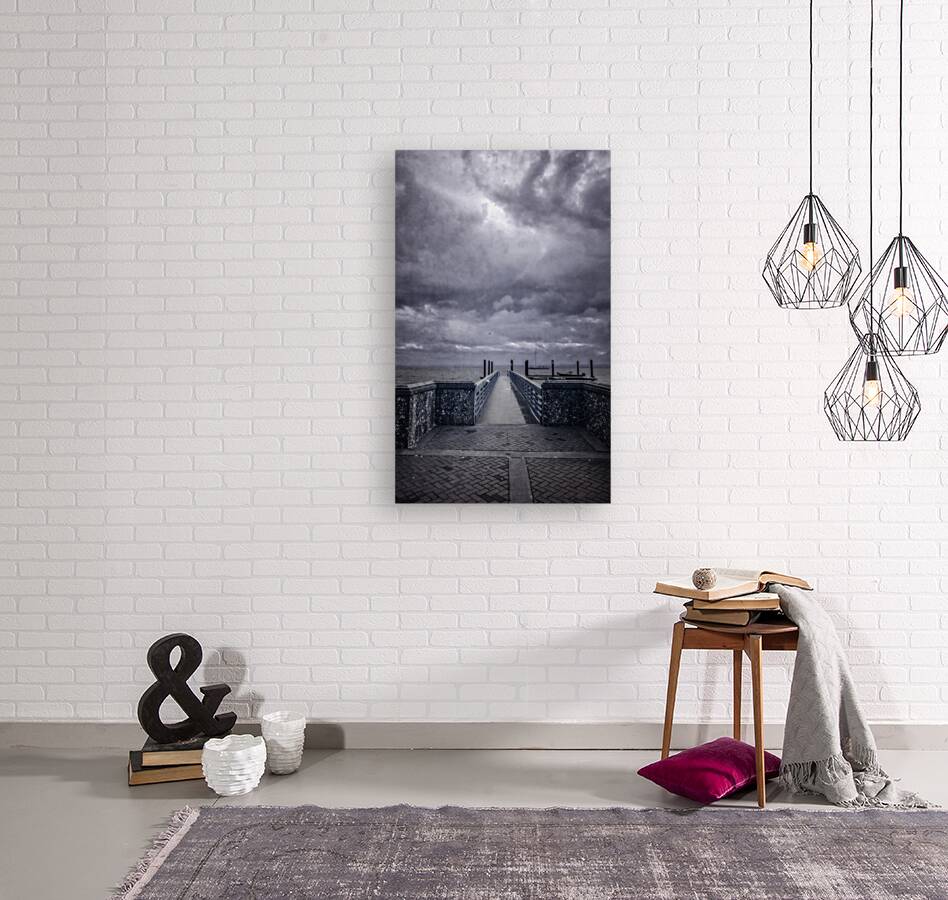 Pier Perspectives: Moody Sky Gazes Over Saint Marys Georgia Reproduction