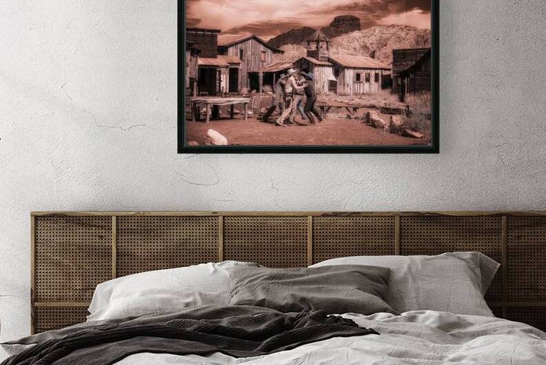 Rugged Standoff in a Deserted Town by Dream World Images