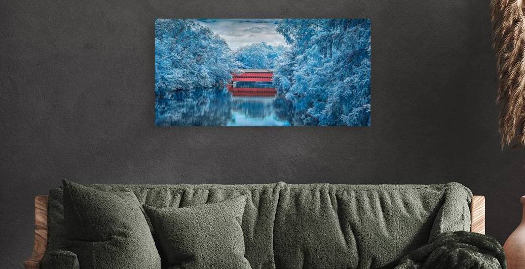 Sachs Bridge: Reflective Tranquility in Infrared by Dream World Images