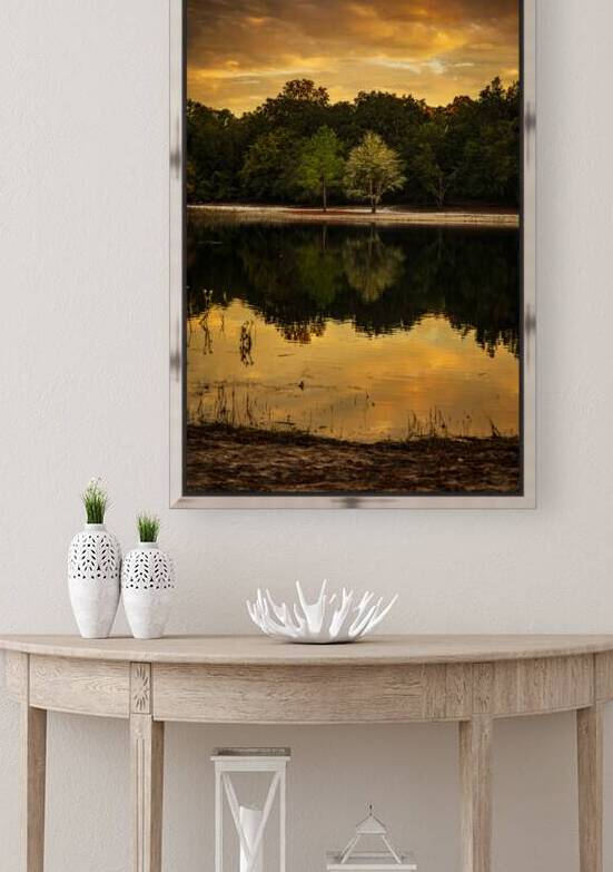 Lakeside Serenade in Sunset Hues by Dream World Images