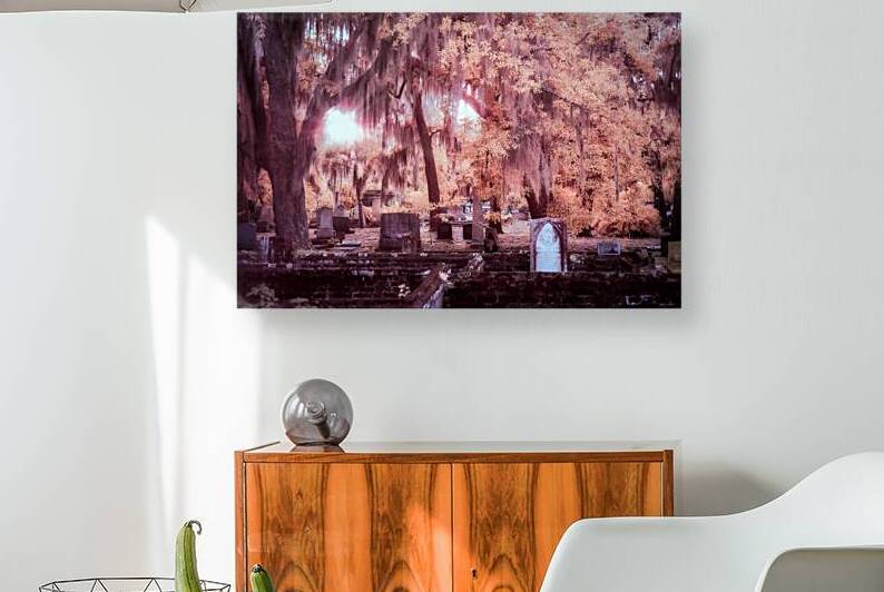 Springtime Serenity: A Moody Sunset at Oak Grove Cemetery in Sai by Dream World Images