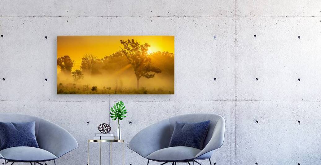 Misty Morning Glow: Dawn in Gettysburg by Dream World Images