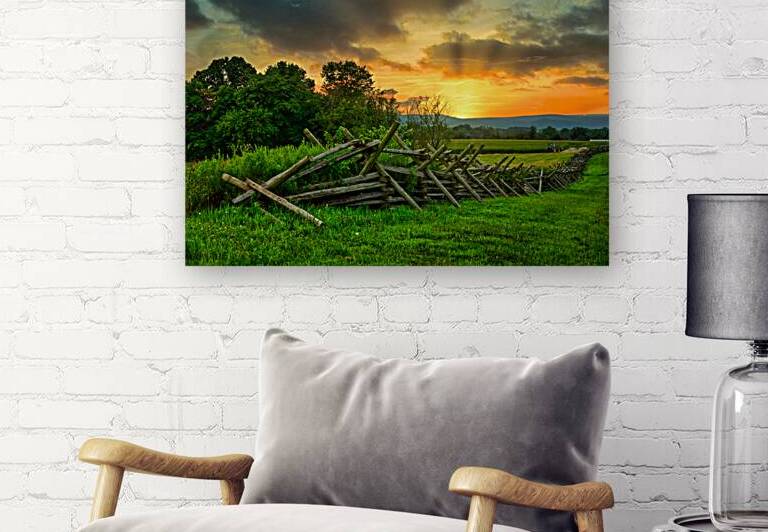 Worm Fence Sunset by Dream World Images