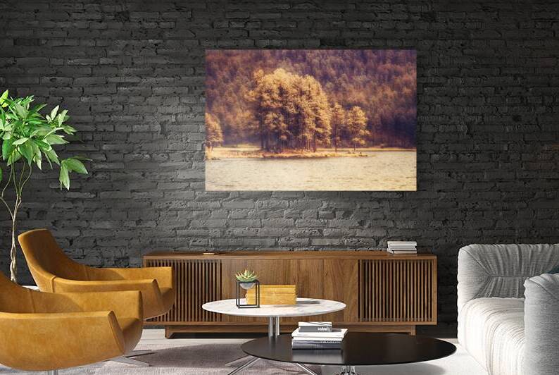 Stockade Lake Tree Island Hazy by Dream World Images