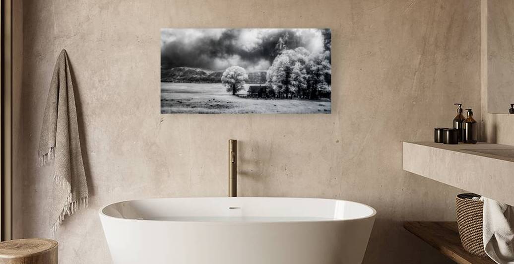 Miller Cabin Beneath the Gathering Sky by Dream World Images