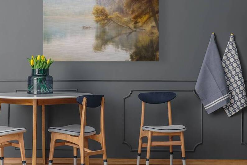 Canopy Cascade: Trees Adorn the Lakes Edge by Dream World Images