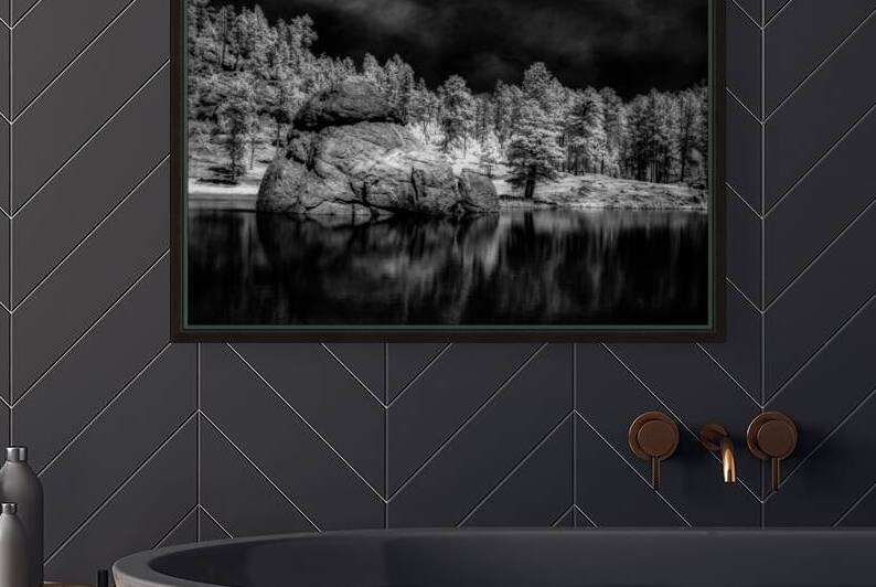 Enigmatic Elegance: Sylvan Lakes Monochrome Marvel by Dream World Images