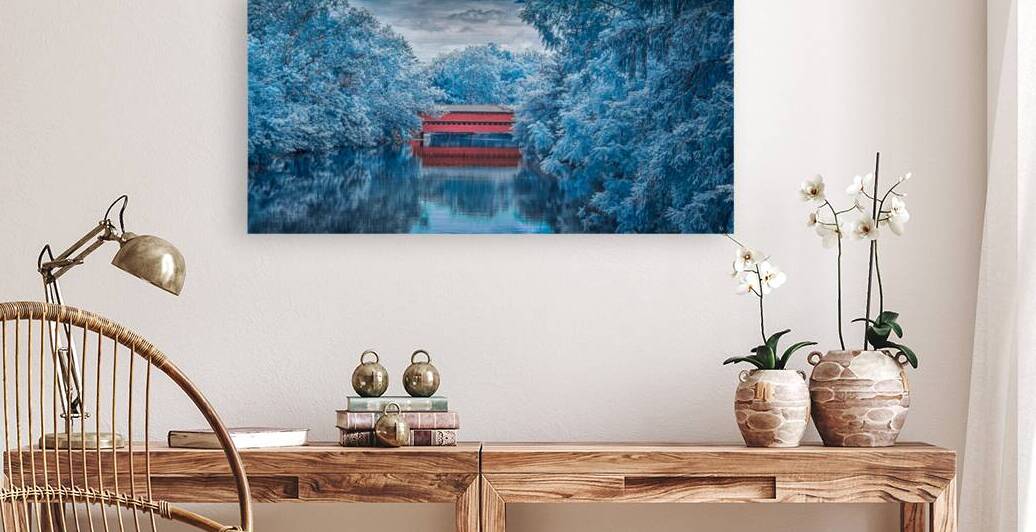 Sachs Bridge: Reflective Tranquility in Infrared by Dream World Images