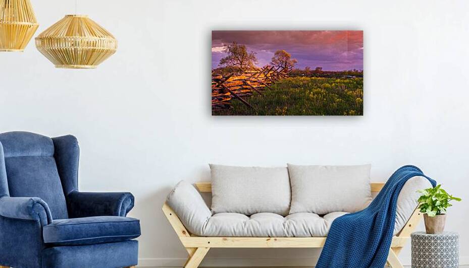 Sunset Fence by Dream World Images