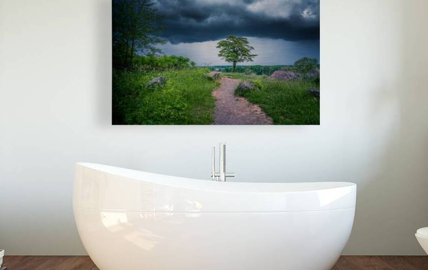 Solitude and Serenity: A Hike through Little Round Tops Enchanted Trail under the Brooding Storm by Dream World Images