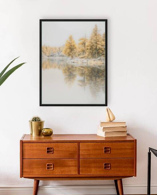 Lake Dreamscape: Misty Morning Serenity at Bismarck Lake by Dream World Images