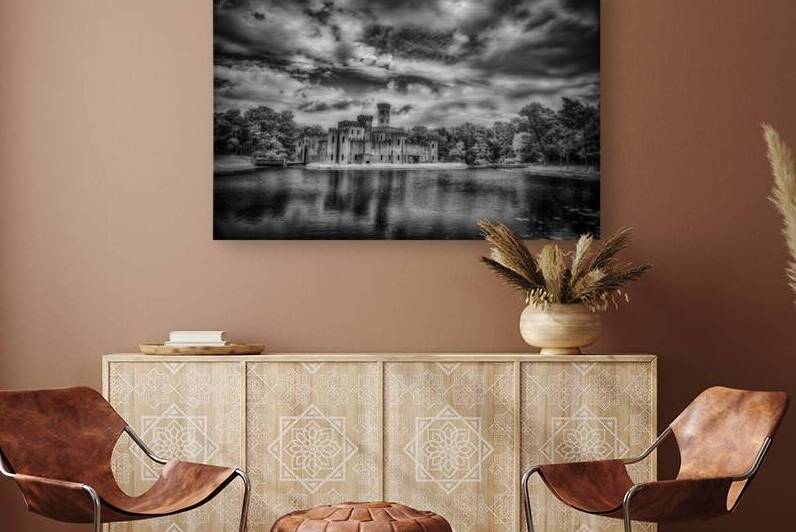 Silhouette of Time: Newmans Castle in Moody Monochrome Infrared by Dream World Images