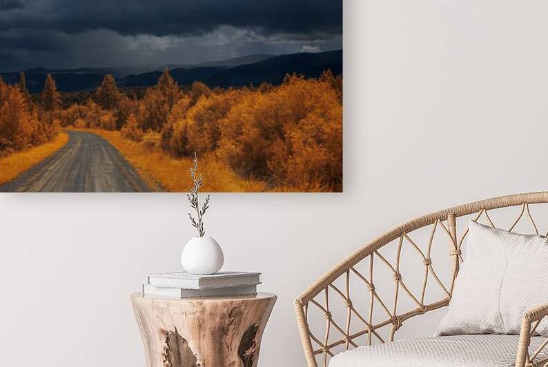 Epic Descent: Montanas Infrared Mountain Road by Dream World Images